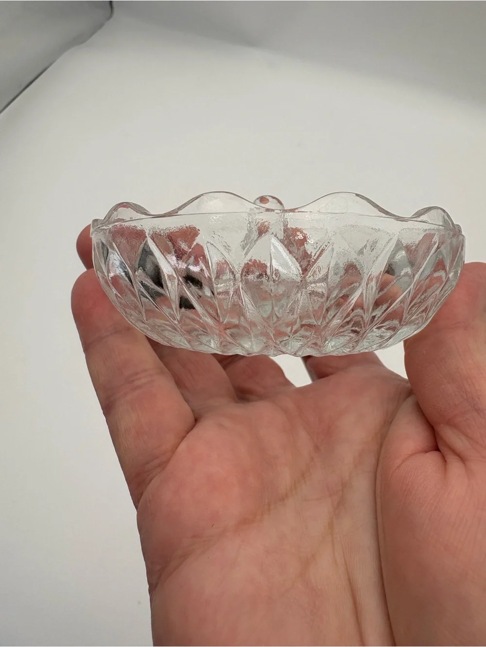 Vintage Clear Glass Ring Holder Dish